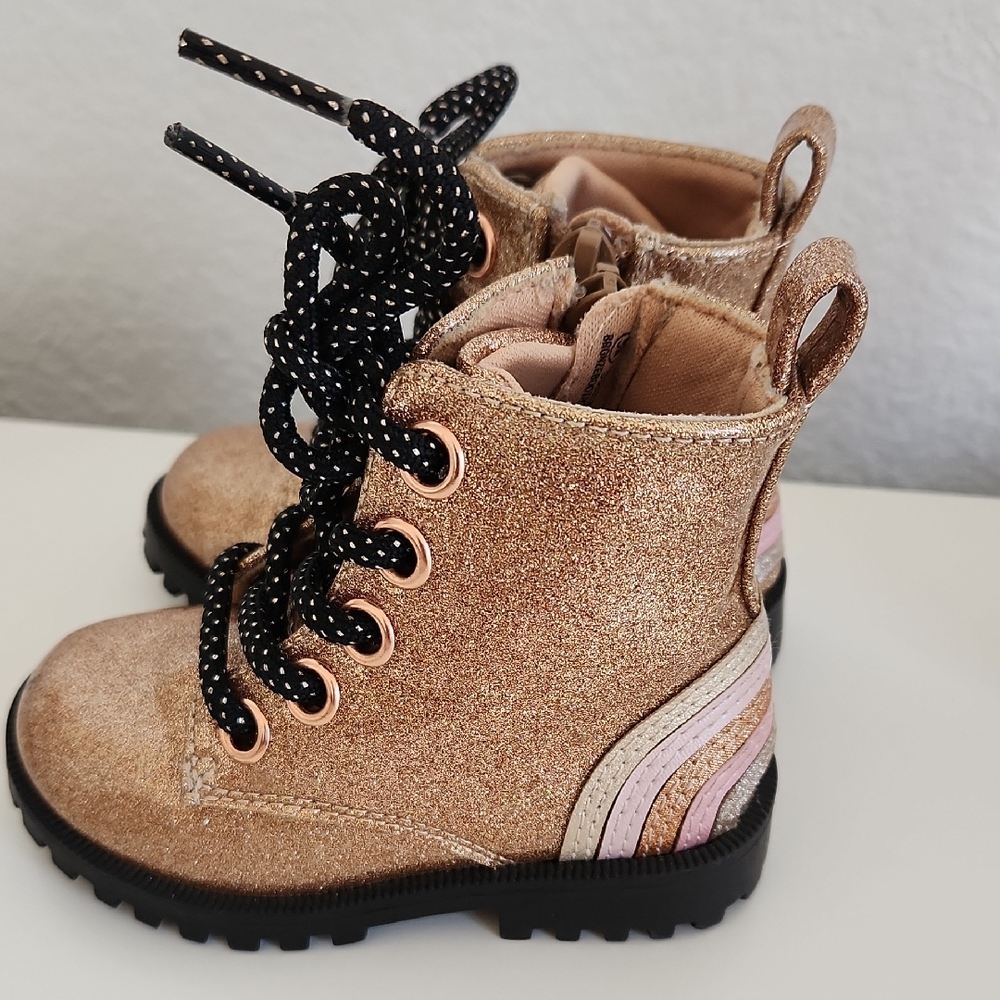 Glittery Gold Kids Boots